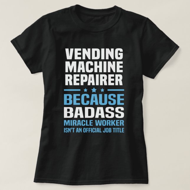 Camiseta Vending Machine Reparador (Frente do Design)