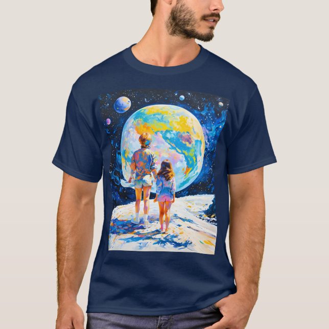 Camiseta Vendo um planeta enquanto está em outro (Frente)