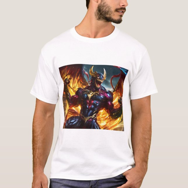 Camiseta "Veneno Negro vs Cromo e Deus Prateado Dourado Arc (Frente)