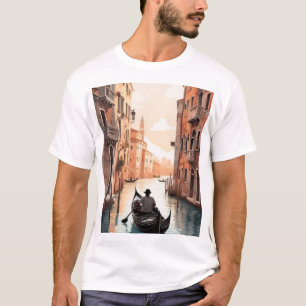 Camiseta Venetian Gondola Romance Design,