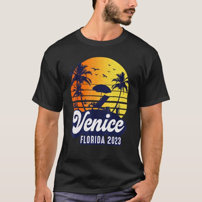 Camiseta Veneza 2023 Florida Sunset Beach Retro (Frente)