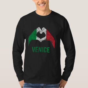 Camiseta Veneza Itália ama coração orgulhoso retrô italiano