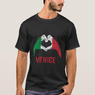 Camiseta Veneza Itália ama coração orgulhoso retrô italiano