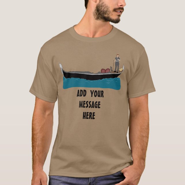 Camiseta Veneza, Itália Gondola e Gondolier - Itália T-Shir (Frente)