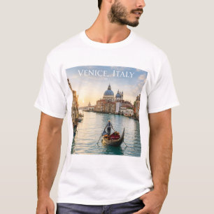 Camiseta Venéza Itália Grande Canal Gôndola Pôr do Sol