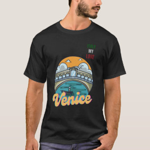 Camiseta Veneza Itália My Love Green White Red Flag Me