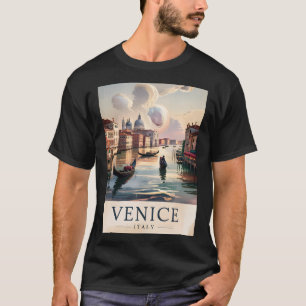 Camiseta Veneza Itália Viagem Aquarela Antiga Canal Grande