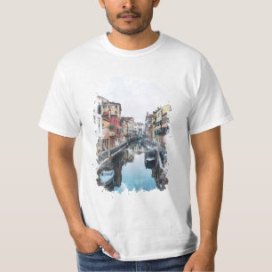 Camiseta Veneza Itália Watercolor Art