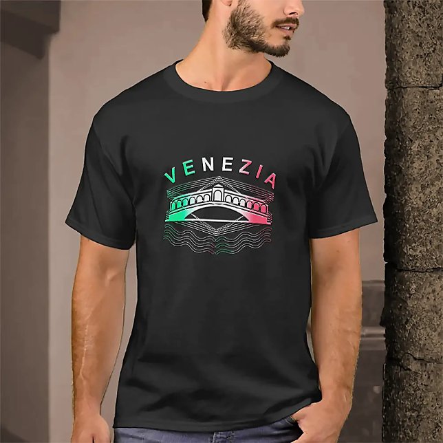 Camiseta Venezia Rialto Bold Lines Mens Basic Dark (Criador carregado)