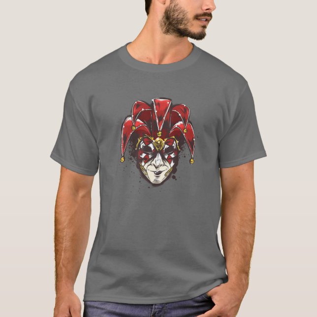 Camiseta Veneziana Mask Rico Carnival Jester (Frente)