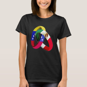 Camiseta Venezuela Bandeira México Cresceu Casamento de Cas