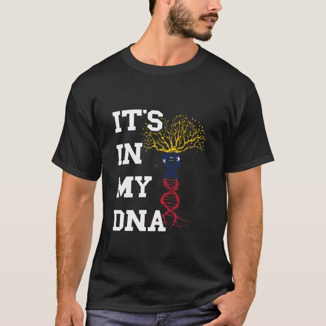 Camiseta Venezuela Está na minha molécula de árvore de DNA  (Frente)