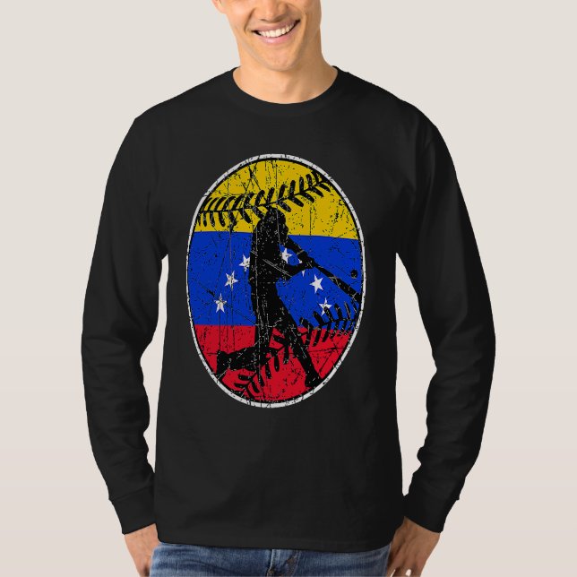 Camiseta Venezuela Flag Baseball Hitter Venezuelan Flag (Frente)