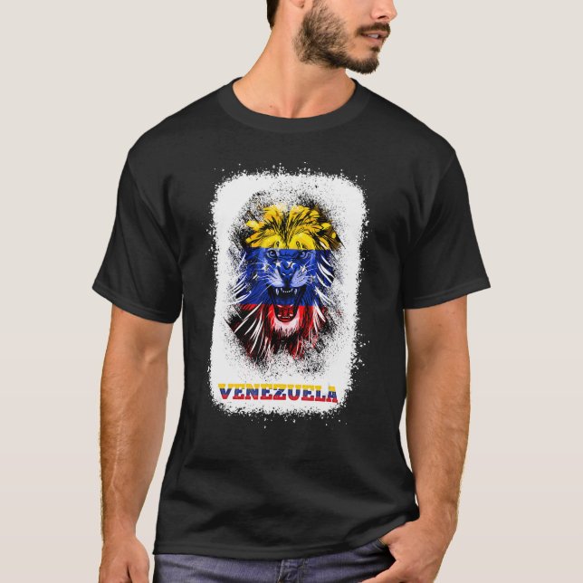 Camiseta Venezuela Flag With Lion Face Venezuelan Pride Des (Frente)