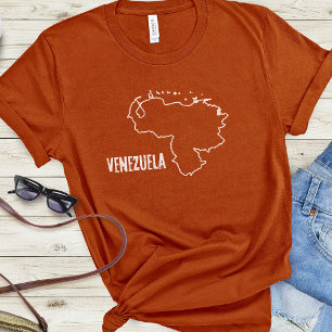 Camiseta Venezuela Mapa de Países em Forma de Linha de Fron