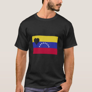 Camiseta Venezuela Sinalizador de Raízes do Coração Venezue