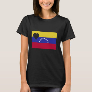 Camiseta Venezuela Sinalizador de Raízes do Coração Venezue