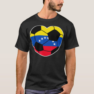 Camiseta Venezuela Soccer Ball Heart Jersey Pé venezuelano