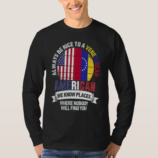 Camiseta Venezuelan American We know Places where Venezuela (Frente)