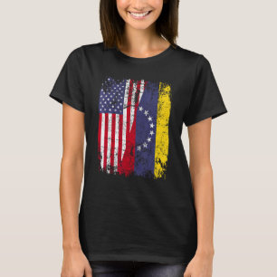 Camiseta VENEZUELAN ROOTS Half American Flag VENEZUELA