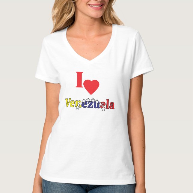 Camiseta venezuelan women,heart, i love Venezuela,souvenir (Frente)