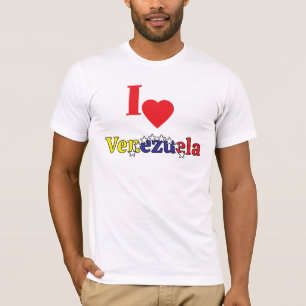 Camiseta venezuelano,coração masculino, eu amo a Venezuela