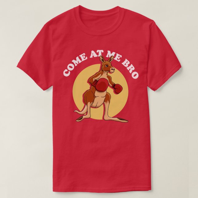 Camiseta Venha Para Mim Irmão Boxando Kangaroo (Frente do Design)