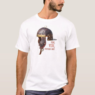 Camiseta Veni, Vidi, Popcorn emitem capacete romano antigo
