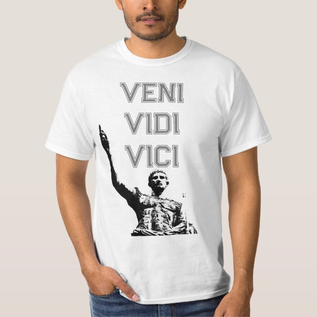 Camiseta Veni Vidi Vici César Motivação (Frente)