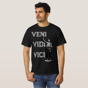 Camiseta Veni Vidi Vici - preta - estampa pequena - ZOO