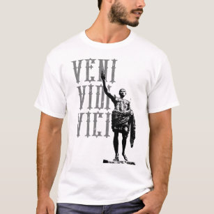 Camiseta Veni Vidi Vici - preta - estampa pequena - ZOO