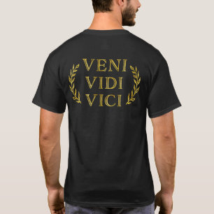 Camiseta Veni Vidi Vici em engraçado Dourado antigo do