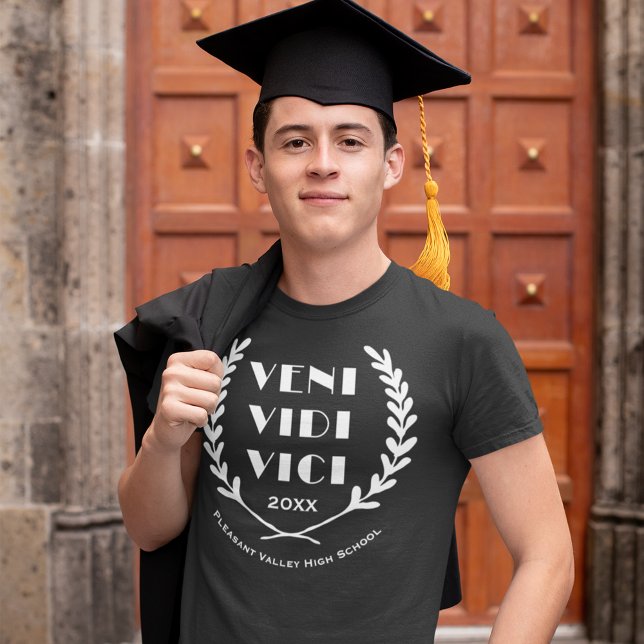 Camiseta Veni Vidi Vici Engraçado Ano de Graduação Engraçad (Criador carregado)