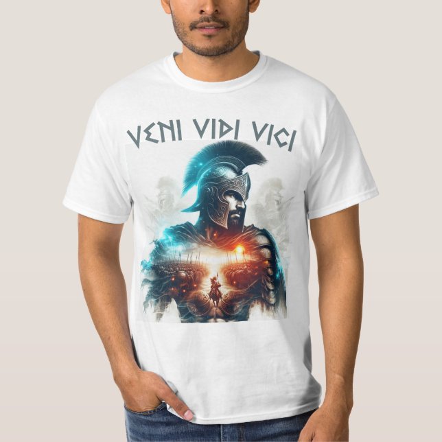 Camiseta Veni vidi vici guerreiro romano centurion armor (Frente)