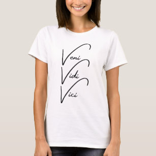 Camiseta Veni Vidi Vici - preta - estampa pequena - ZOO