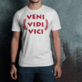 Camiseta Veni Vidi Vici - branca - estampa grande - ZOO