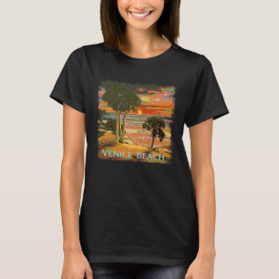 Camiseta Venice Beach CA Sunset Palm Tree Beach Retro Vinta