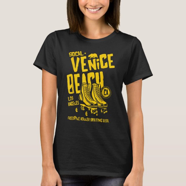 Camiseta Venice Beach California Retro Roller Skate 8 (Frente)