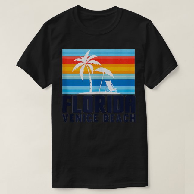 Camiseta Venice Beach Flórida Umbrella Beach Cadeira Venice (Frente do Design)
