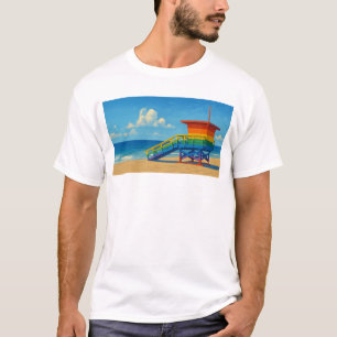 Camiseta Venice Beach Rainbow Lifeguard Stand