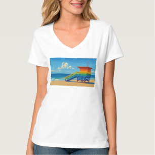 Camiseta Venice Beach Rainbow Lifeguard Stand