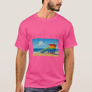 Camiseta Venice Beach Rainbow Lifeguard Stand