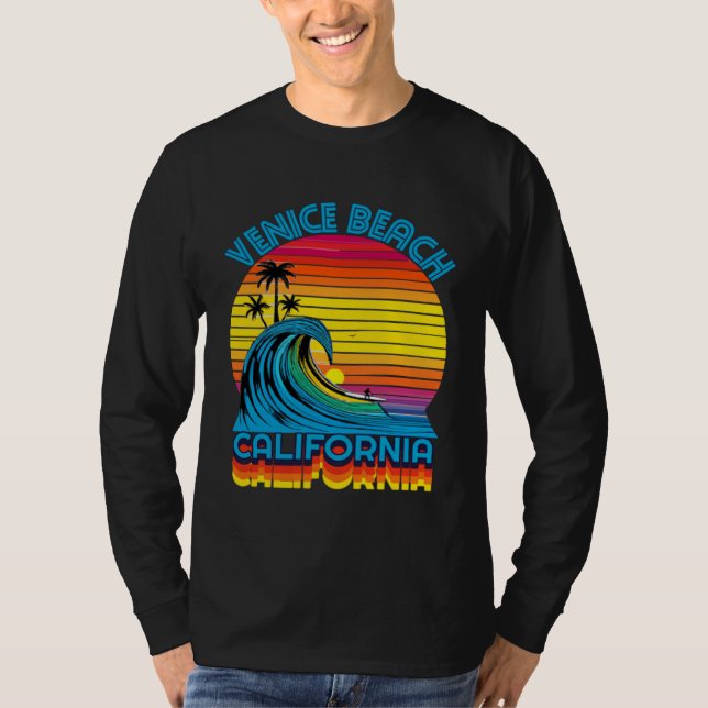 Camiseta Venice Beach Retro Throwback Surf & Beach Souvenir (Frente)