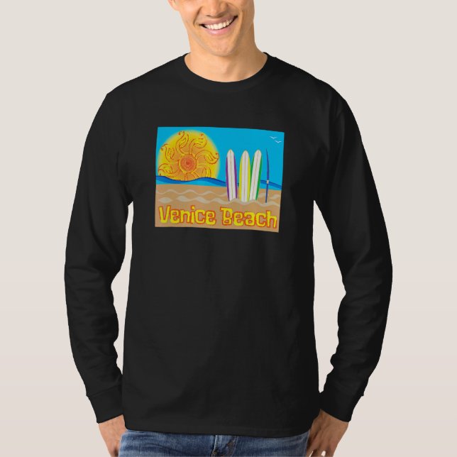 Camiseta Venice Beach Sun Sand And Surf - Beach Merch (Frente)