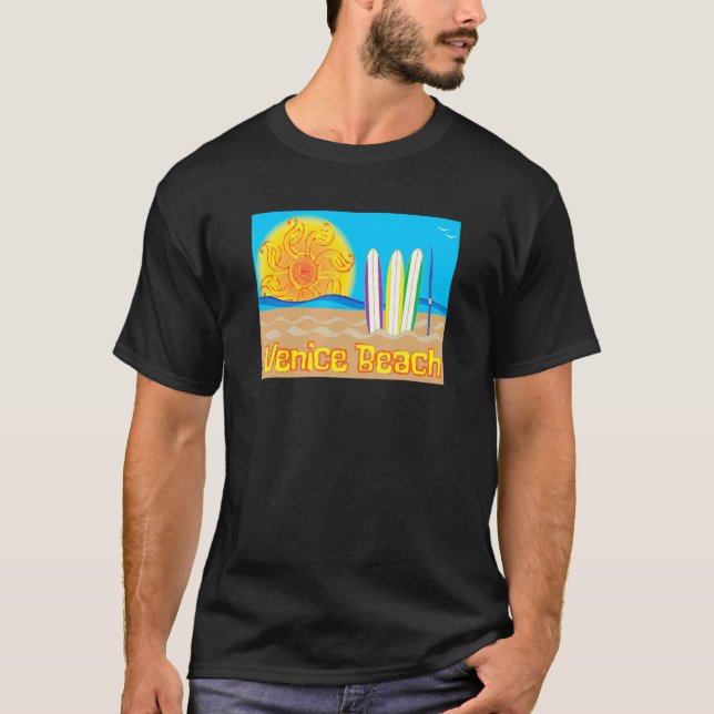 Camiseta Venice Beach Sun Sand And Surf - Beach Merch (Frente)