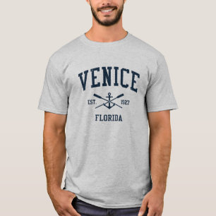 Camiseta Venice FL Marinho Vintage Oars & Anchor Cruzados