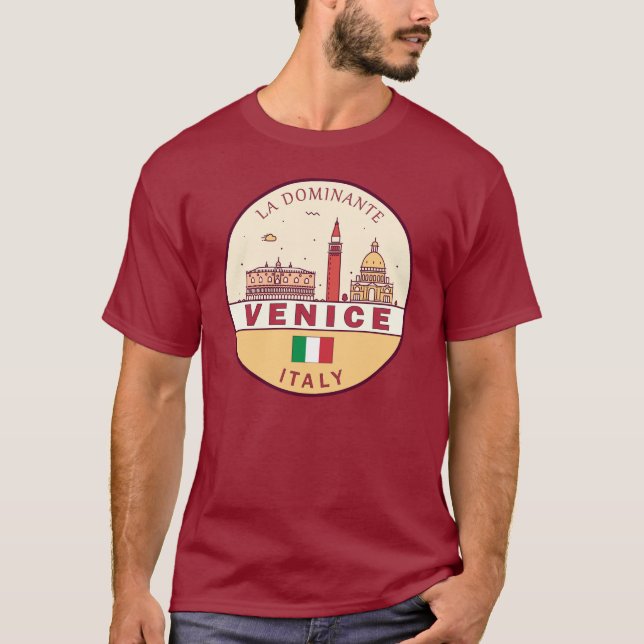 Camiseta Venice Itália Cidade Skyline Emblem (Frente)