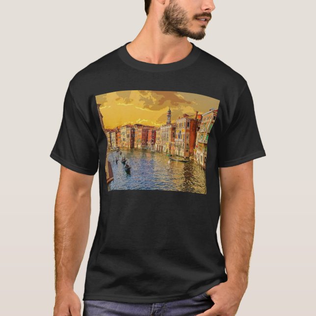 Camiseta Venice Itália, Gondola Waterway Building #15 (Frente)