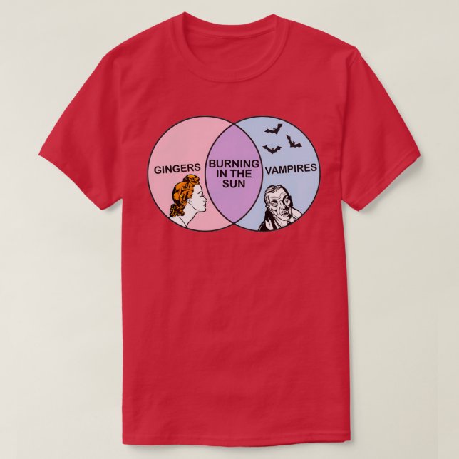 Camiseta Venn Diagram GingersVampires (Frente do Design)