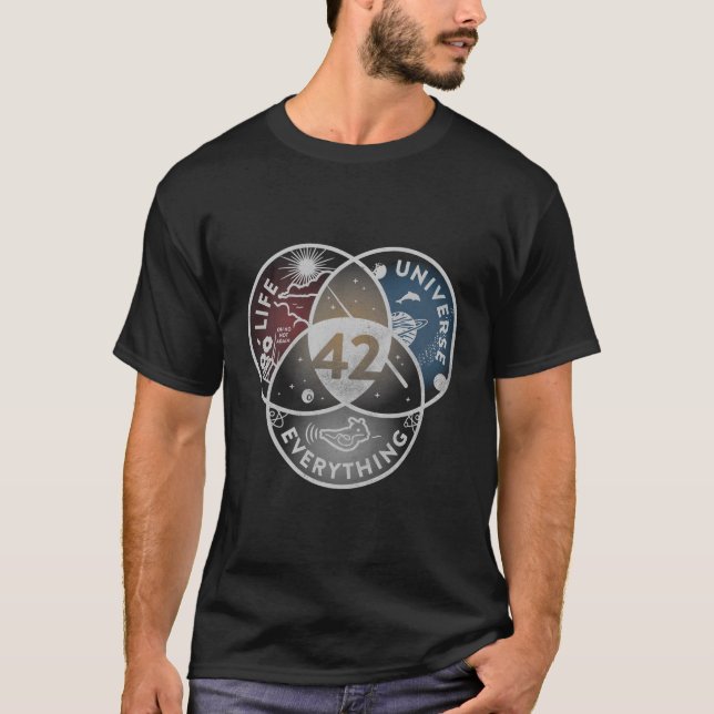 Camiseta Venn Diagram Life O Universo E Tudo 42 L (Frente)